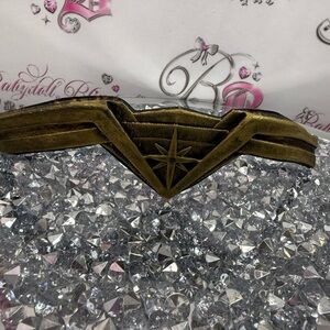 Wonder Woman Brass Tone Metal look Tiara Headpiece - Gold